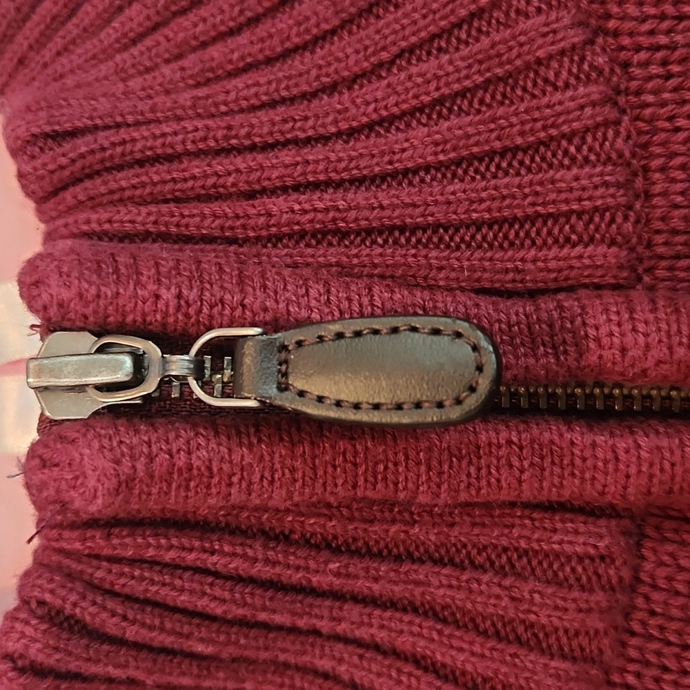 L.L. Bean Men's maroon Quarter Zip Pullover sweater. XXL REG